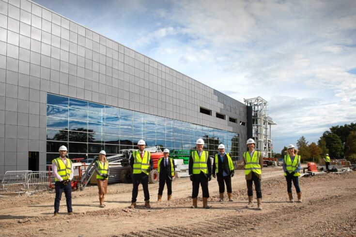 Representatives from VMIC, Harwell Campus Management (project managers), Carter Jonas (the planning consultant) and Glencar Construction (main construction company) on the VMIC site.