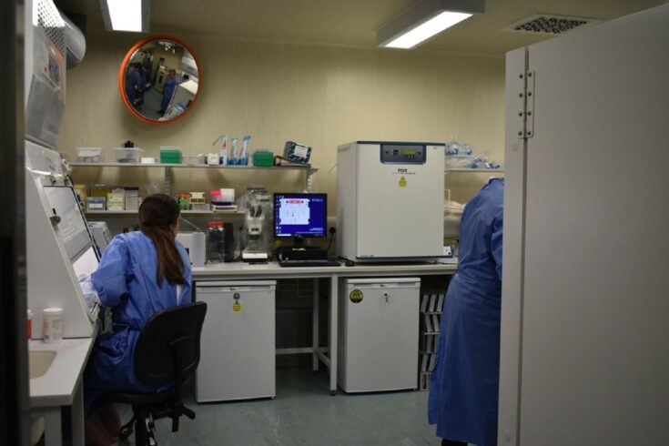 Researchers in a laboratory