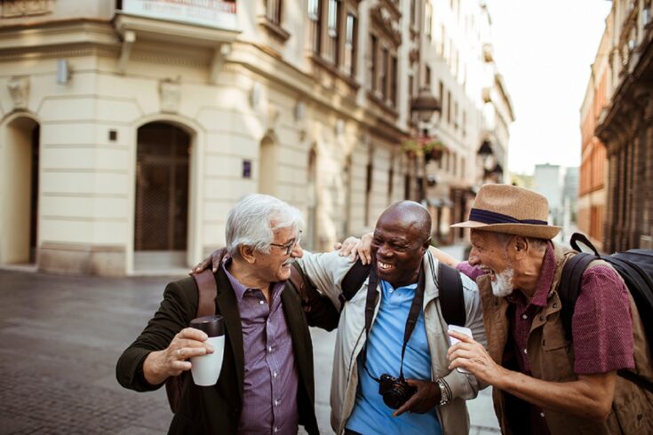 Three pensioners travelling together