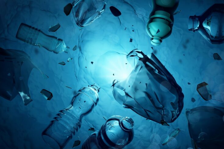 Underwater plastic waste