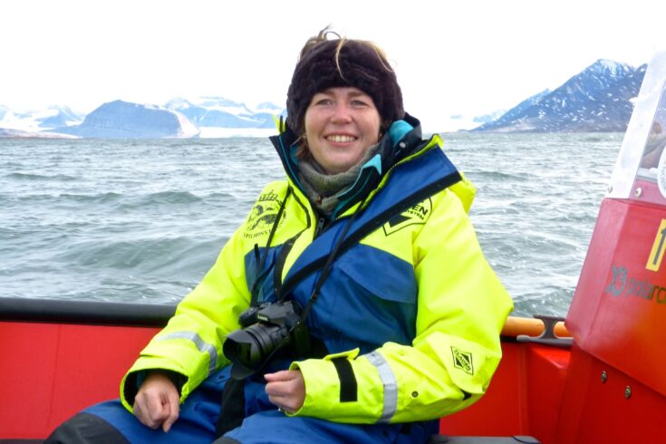 Alison Robinson on a boat
