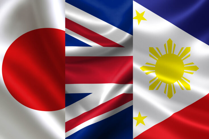 Japan, UK and Philippines flags combined together.