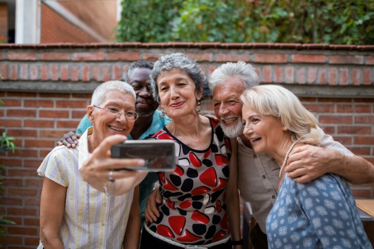 A group taking a selfie