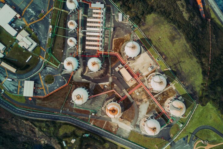 Aerial view of an industrial plant