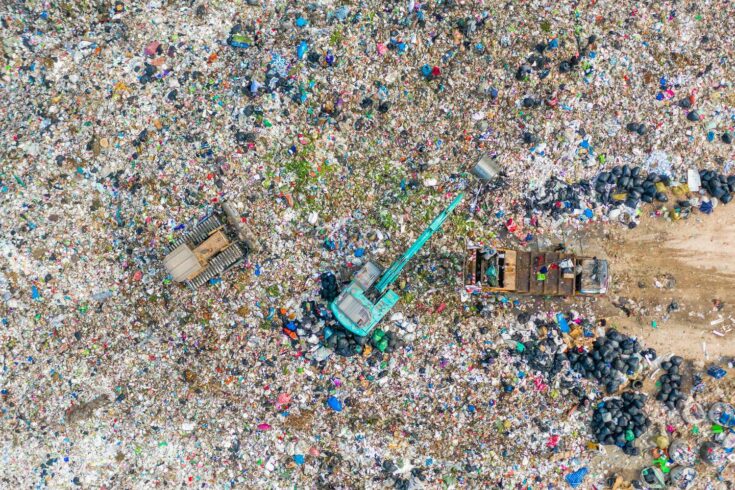 Aerial view of a waste disposal site