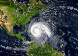 Tropical hurricane approaching the USA