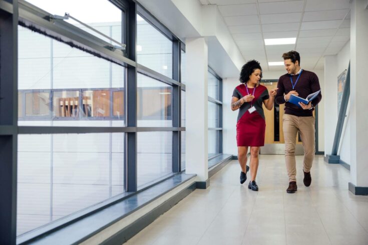 Teachers in the hall