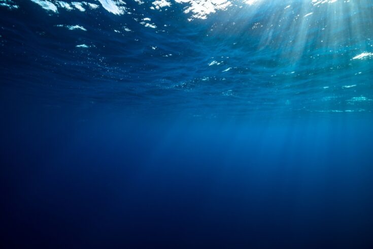 Blue ocean under water