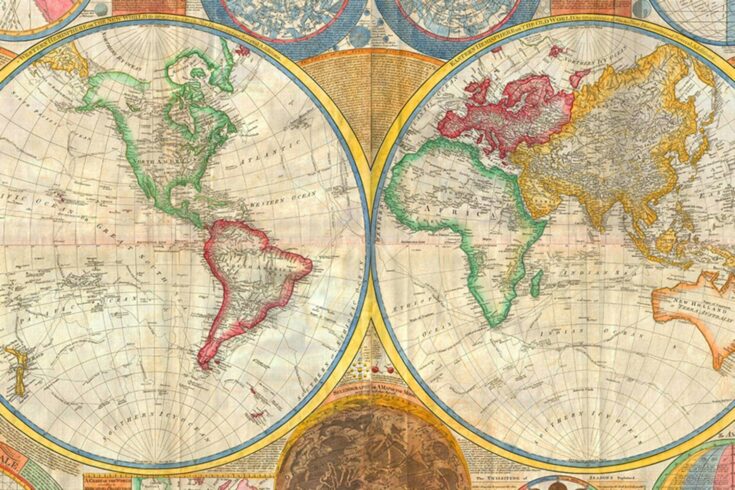 Old world map illustration