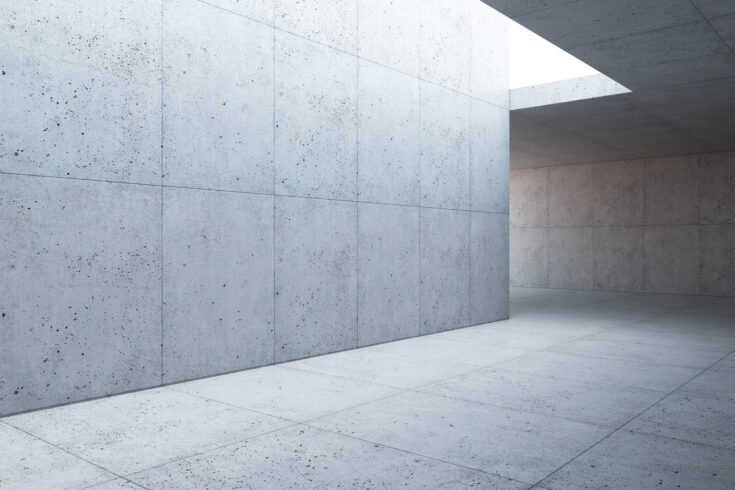 Blank concrete space interior