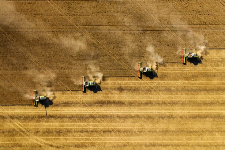 Harvesting in agriculture crop field