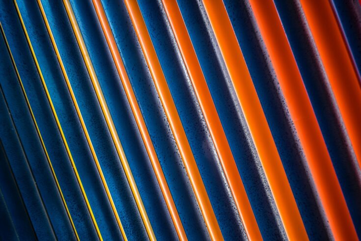 Abstract blue and orange panel