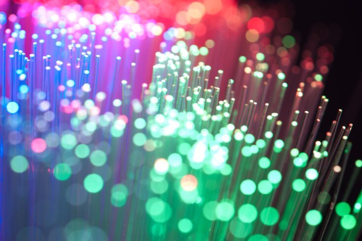 Blue, red and green fibre optical cables