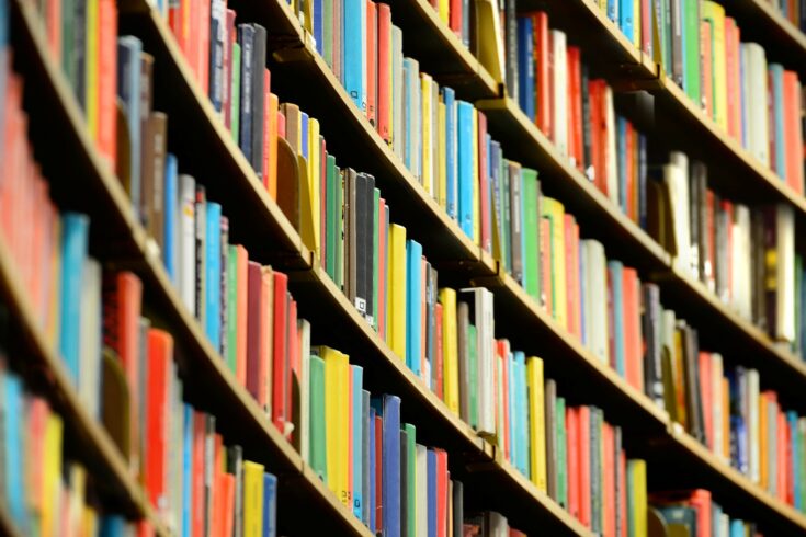 Bookshelf inside Stockholm Public Library