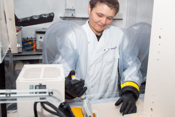 Dr Sonja Blasche in the laboratory.