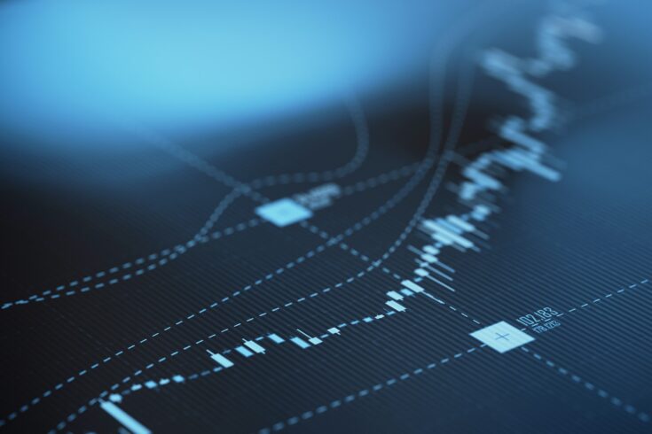 Blue Financial Graph Background - Stock Market and Finance Concept
