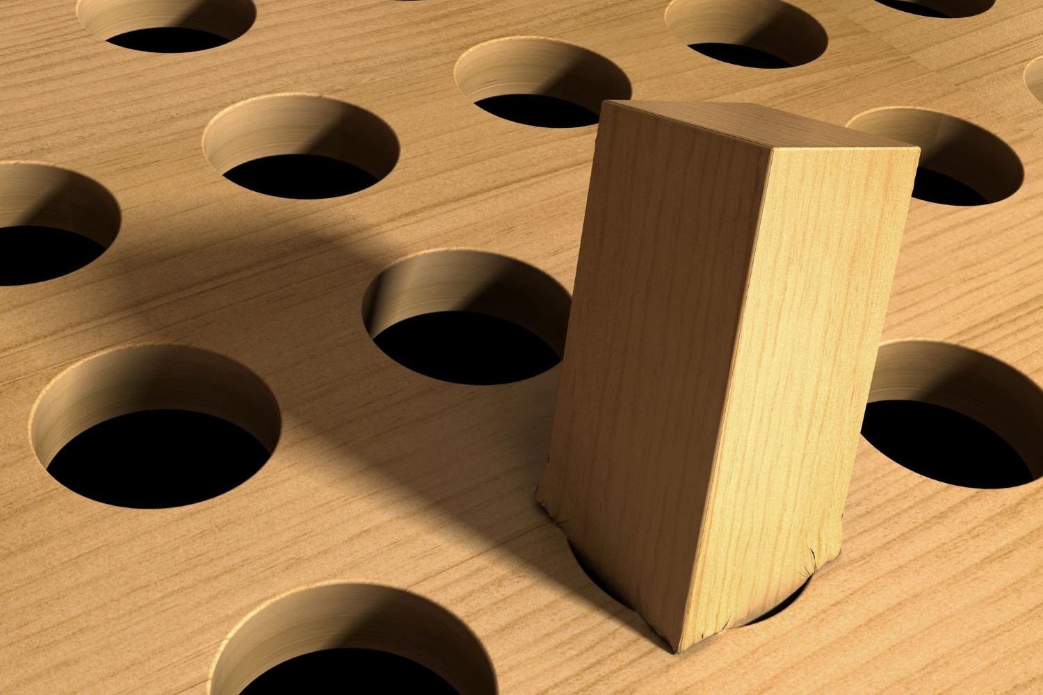 A square peg forced into a round hole