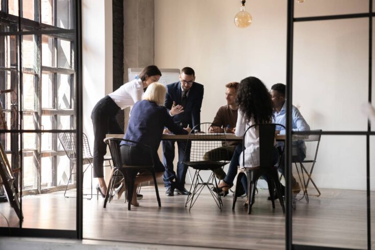 Diverse group of business people in meeting