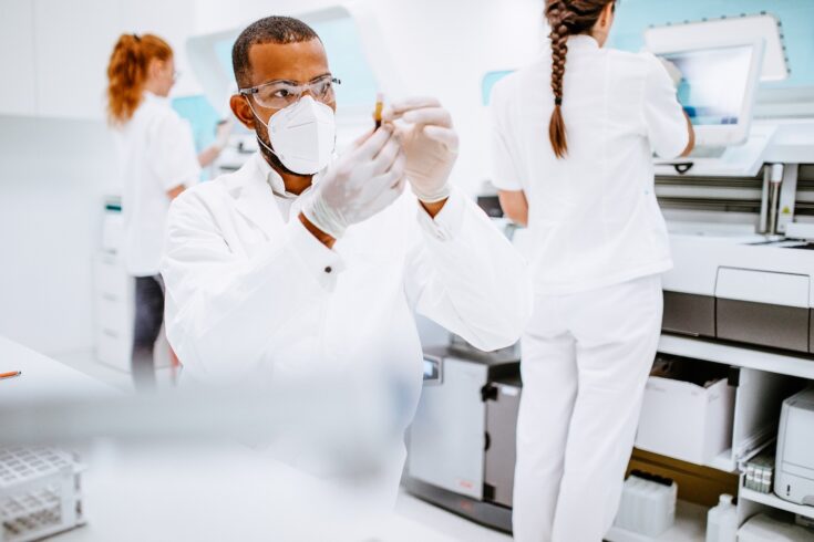 Scientists working in the laboratory