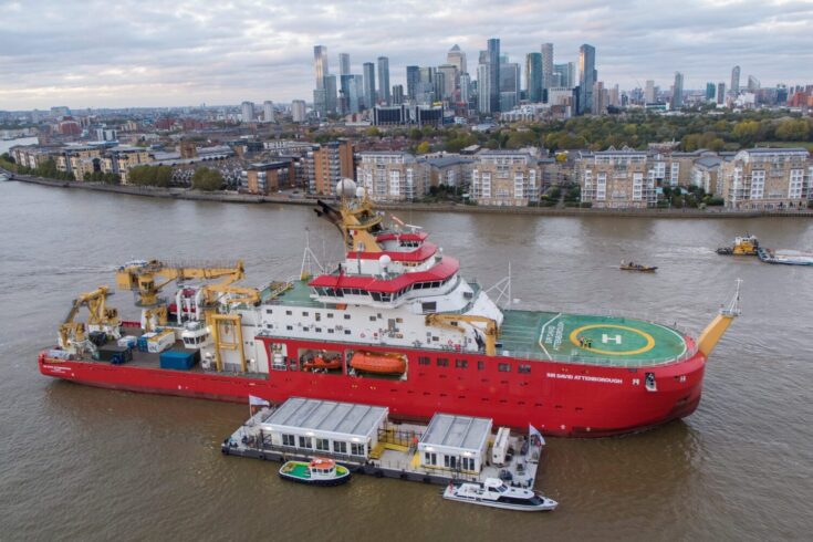 RRS Sir David Attenborough on the River Thames