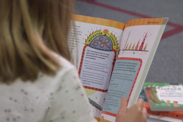 Child reading a book