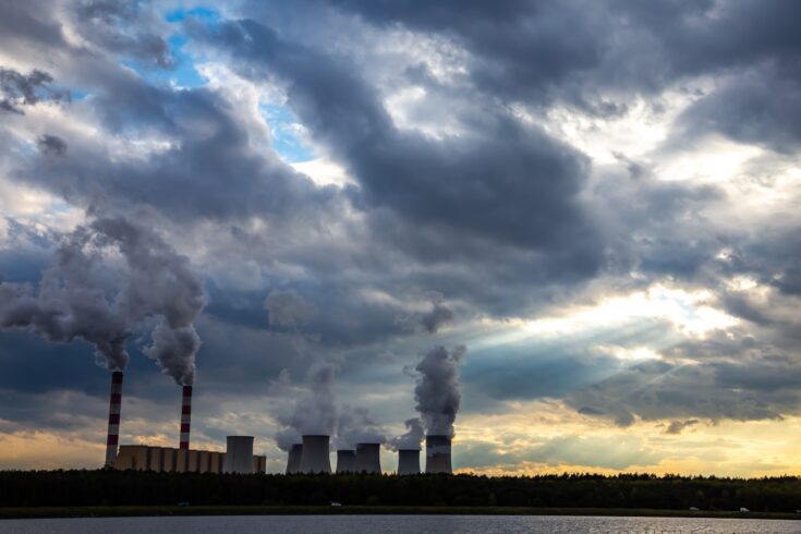 Chimneys of a coal-fired power plant