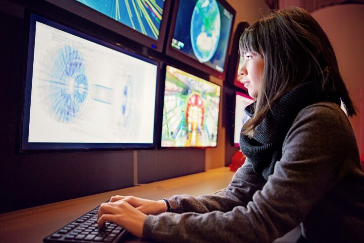 Woman in control room