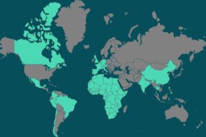 Map illustrating participation from around the Globe