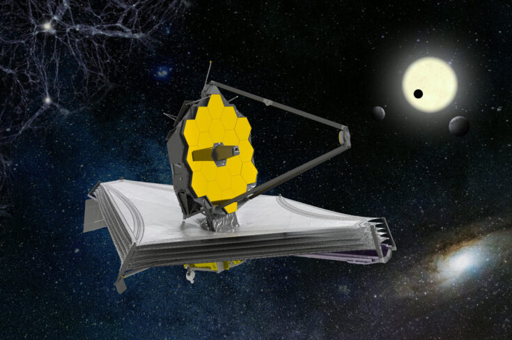 Artist's impression of the James Webb Space Telescope pillars