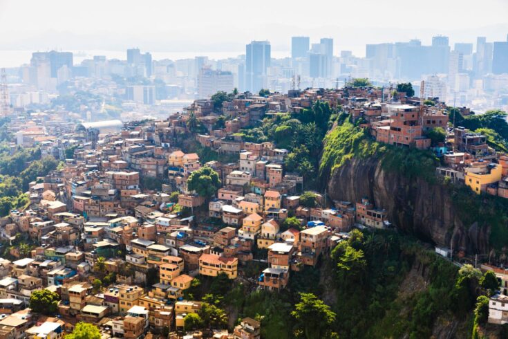 Slum and downtown area of Rio de Janeiro