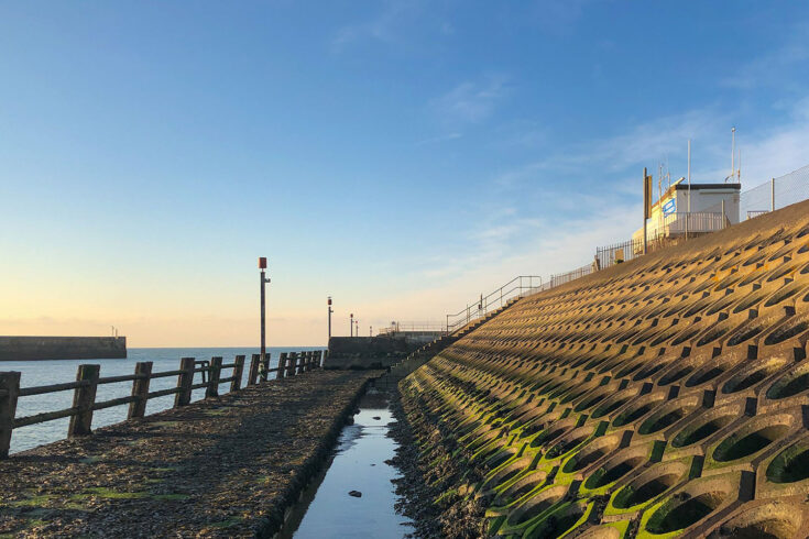 Sea defence wall.