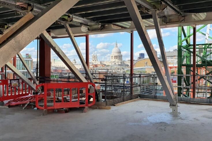 The Forge building interior during construction