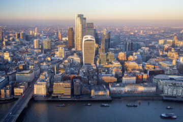 City of London at sunset.