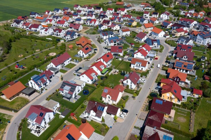 Modern housing development viewed from above.
