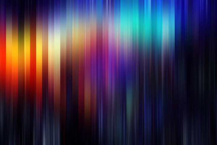 Colourful abstract image consisting of red, orange, blue, purple, pink and green