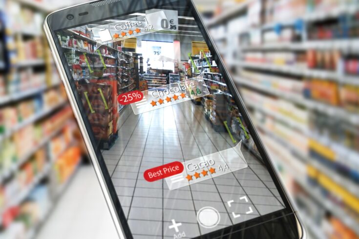 Augmented reality marketing on a mobile smartphone