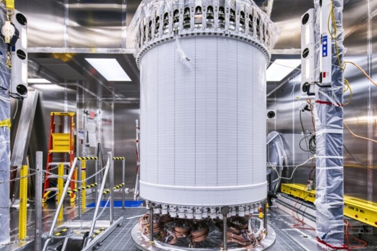 The LZ Xenon Detector fully assembled at Sanford Underground Research Facility