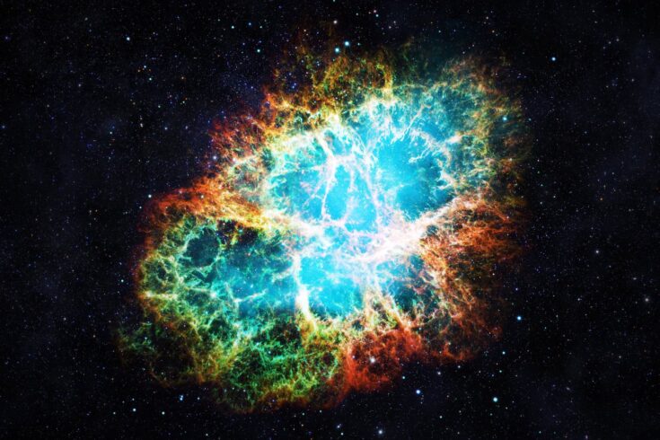 The glorious Crab nebula somewhere in deep space.