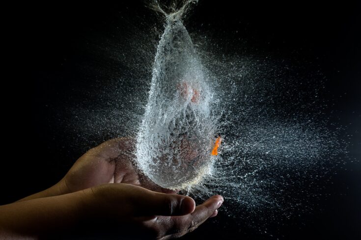 Image of a bursting water balloon captured at around 12,000 fps. NOOR is capable of frame speeds of more than 2,000 times this.