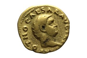 Rome’s gold coin. This coin is 83.7% pure. Copper has been deliberately mixed into it to darken the colour of the alloy.