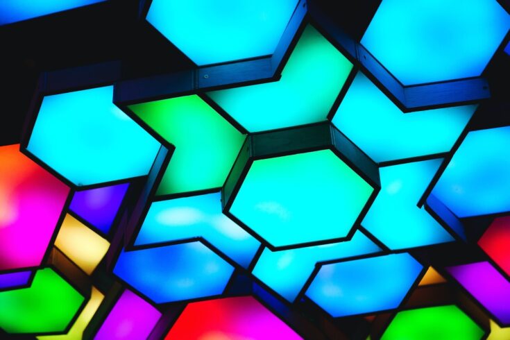 Abstract hexagon lights