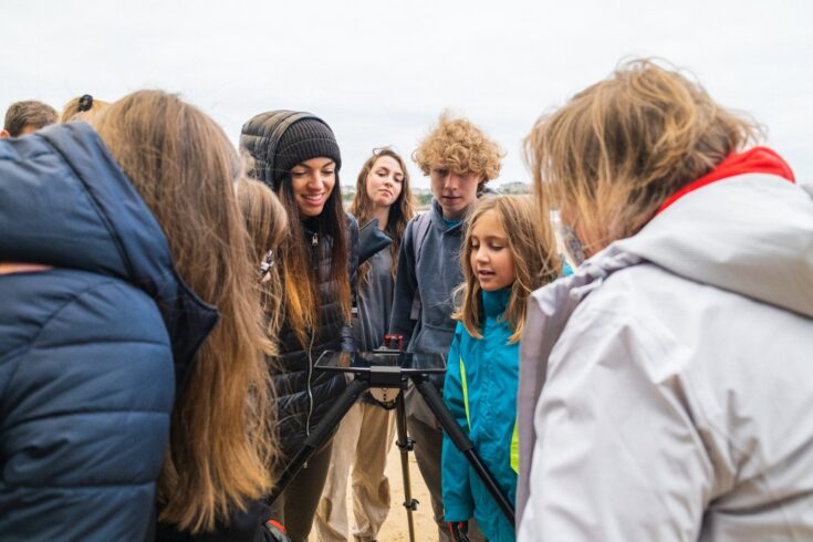 Waves of Change project and show researchers engaging young people in Newquay in creative inspired conversations about climate change