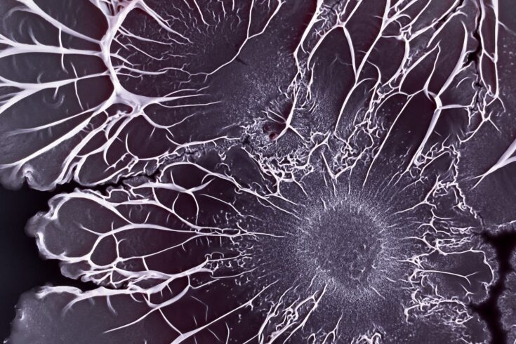 Bacillus subtilis biofilm formation. Biofilm formation of B. subtilis on LBGM medium