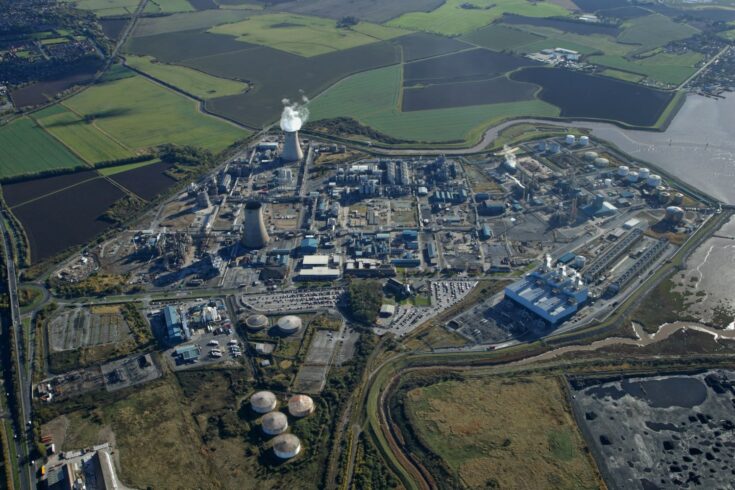 Aerial view of a coal power plant