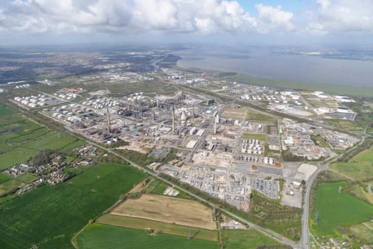 Aerial view of a power plant site