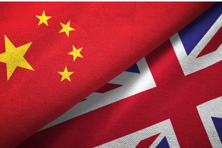 Chinese and UK flags