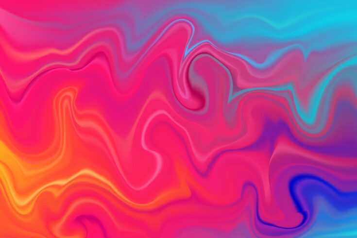 Abstract multicoloured background with shades of red, pink, orange, blue and purple