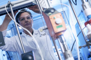 A female researcher at the CMAC Future Manufacturing Research Hub.