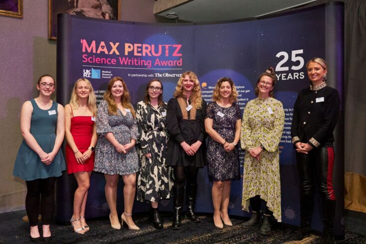 Maz Perutz award winners standing and smiling