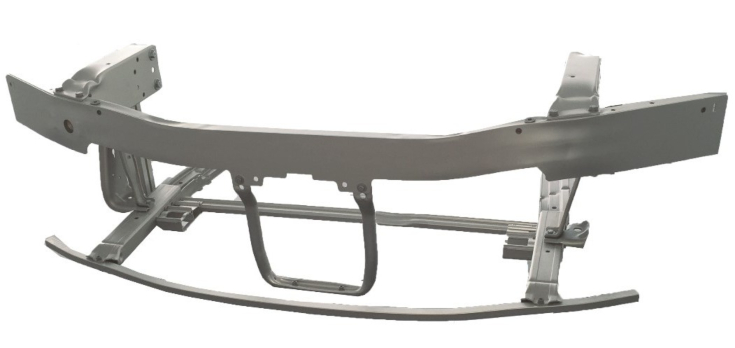 Aluminium framework of the front of a car.